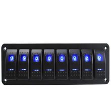 Load image into Gallery viewer, Marine 2/3/4/5/6/ 8 Group Rocker Switch Panel 5-pin for 12V/24V Cars ATV Trailers With Blue Indicator Light