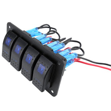 Load image into Gallery viewer, Marine 2/3/4/5/6/ 8 Group Rocker Switch Panel 5-pin for 12V/24V Cars ATV Trailers With Blue Indicator Light
