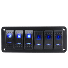 Load image into Gallery viewer, Marine 2/3/4/5/6/ 8 Group Rocker Switch Panel 5-pin for 12V/24V Cars ATV Trailers With Blue Indicator Light