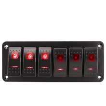 Load image into Gallery viewer, Marine 2/3/4/5/6/ 8 Group Rocker Switch Panel 5-pin for 12V/24V Cars ATV Trailers With Red Green Indicator Light