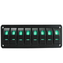 Load image into Gallery viewer, Marine 2/3/4/5/6/ 8 Group Rocker Switch Panel 5-pin for 12V/24V Cars ATV Trailers With Red Green Indicator Light