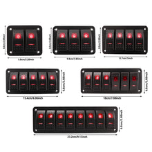 Load image into Gallery viewer, Marine 2/3/4/5/6/ 8 Group Rocker Switch Panel 5-pin for 12V/24V Cars ATV Trailers With Red Green Indicator Light