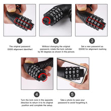Load image into Gallery viewer, Motorcycle 4-Digit Password Combination Chain Lock Bicycle Anti-Theft Helmet Safety Lock Portable Durable Wire Cable Lock