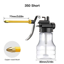 Load image into Gallery viewer, Transparent High Pressure Oil Bottle with Copper Tip Nozzle Drop Resistant Oil Filler Gun Plastic Hose Precision Lubrication Tool
