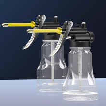 Load image into Gallery viewer, Transparent High Pressure Oil Bottle with Copper Tip Nozzle Drop Resistant Oil Filler Gun Plastic Hose Precision Lubrication Tool