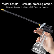 Load image into Gallery viewer, Transparent High Pressure Oil Bottle with Copper Tip Nozzle Drop Resistant Oil Filler Gun Plastic Hose Precision Lubrication Tool