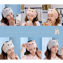 Load image into Gallery viewer, Cute Cat Hair Band Coral Fleece HairBand Headgear Wash Face Make Up Turbans Headband Bandage Girls Accessories