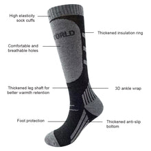 Load image into Gallery viewer, 1Pair Professional Ski Mountaineering Thermal Socks Anti-odor Anti-slip Thickened Long Tube Socks for Winter Snow Sports