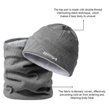 Load image into Gallery viewer, Winter Hat and Neck Gaiter Set Fleece Lined Thickened Warm Ear Protection Beanie Hat Outdoor Sports Running Cycling Protective Suit