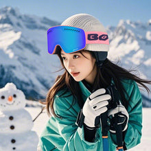 Load image into Gallery viewer, Dual-Layer Anti-Fog Magnetic Ski Goggles with Storage Bag Wide View Outdoor Mountaineering Trekking Sports Goggles Myopia Glasses Compatible
