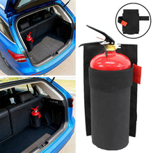 Load image into Gallery viewer, Car Fire Extinguisher Storage Mount Bag Dual-Side Adhesive Trunk Organizer for Safety Equipment Secure Mount