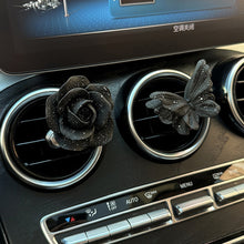 Load image into Gallery viewer, Black Gold Butterfly Camellia Car Air Vent Diffuser Decor Stone Aromatherapy Clip for Car Interior Styling Aroma Fragrance Decoration