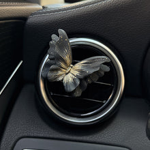 Load image into Gallery viewer, Black Gold Butterfly Camellia Car Air Vent Diffuser Decor Stone Aromatherapy Clip for Car Interior Styling Aroma Fragrance Decoration