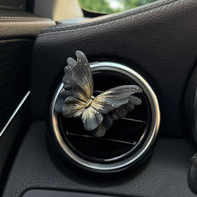 Load image into Gallery viewer, Black Gold Butterfly Camellia Car Air Vent Diffuser Decor Stone Aromatherapy Clip for Car Interior Styling Aroma Fragrance Decoration