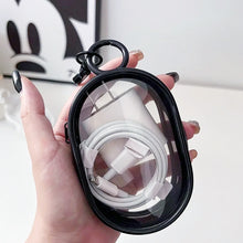 Load image into Gallery viewer, Portable Transparent Travel Cable Organizer Bag Storage for Cables Chargers Digital Accessories Zipper Protection Bag Keychain