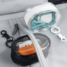 Load image into Gallery viewer, Portable Transparent Travel Cable Organizer Bag Storage for Cables Chargers Digital Accessories Zipper Protection Bag Keychain