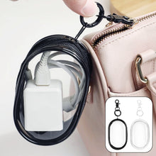 Load image into Gallery viewer, Portable Transparent Travel Cable Organizer Bag Storage for Cables Chargers Digital Accessories Zipper Protection Bag Keychain
