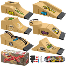 Load image into Gallery viewer, Finger Skateboard Skate Park Set Obstacle Course Fingerboard Realistic Simulation Portable Practice Set Professional Mini Skateboard Kid Toys for Boys