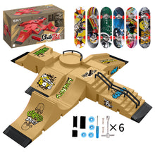 Load image into Gallery viewer, Finger Skateboard Skate Park Set Obstacle Course Fingerboard Realistic Simulation Portable Practice Set Professional Mini Skateboard Kid Toys for Boys