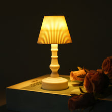 Load image into Gallery viewer, Mini LED Night Light Battery Powered Pleated Shellflower Bud Table Lamp Modern Retro Nordic Style For Bedroom Decor