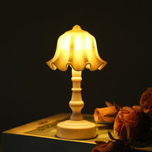 Load image into Gallery viewer, Mini LED Night Light Battery Powered Pleated Shellflower Bud Table Lamp Modern Retro Nordic Style For Bedroom Decor
