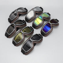 Load image into Gallery viewer, Motorcycle Riding Glasses Windproof Light-proof Sunglasses Helmet Glasses Leather Retro Motorcycle Accessories