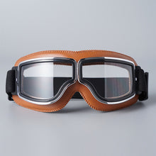 Load image into Gallery viewer, Motorcycle Riding Glasses Windproof Light-proof Sunglasses Helmet Glasses Leather Retro Motorcycle Accessories