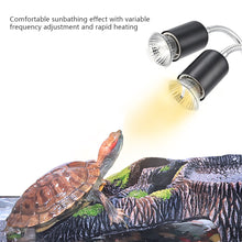 Load image into Gallery viewer, Double-Head Heat Lamp Cap 360-Degree Rotation Reptile Heat Lamp Holder Ceramic Light Socket Lizard Turtle