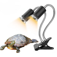 Load image into Gallery viewer, Double-Head Heat Lamp Cap 360-Degree Rotation Reptile Heat Lamp Holder Ceramic Light Socket Lizard Turtle