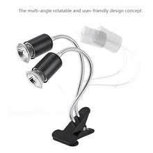 Load image into Gallery viewer, Double-Head Heat Lamp Cap 360-Degree Rotation Reptile Heat Lamp Holder Ceramic Light Socket Lizard Turtle