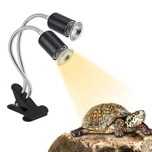 Load image into Gallery viewer, Double-Head Heat Lamp Cap 360-Degree Rotation Reptile Heat Lamp Holder Ceramic Light Socket Lizard Turtle