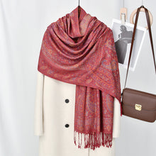 Load image into Gallery viewer, Bohemian Cashew Printed Shawl Thick Jacquard Tassel Shawl Soft Warm Scarf Women Accessories Gift