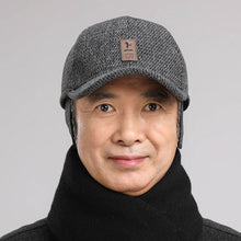 Load image into Gallery viewer, Men Winter Baseball Cap Warm Windproof Hat Thickened Woolen Knitted Ear Protection Cap Outdoor Sport Running Earflap Hat