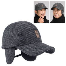 Load image into Gallery viewer, Men Winter Baseball Cap Warm Windproof Hat Thickened Woolen Knitted Ear Protection Cap Outdoor Sport Running Earflap Hat