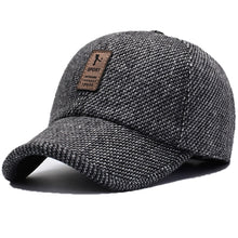 Load image into Gallery viewer, Men Winter Baseball Cap Warm Windproof Hat Thickened Woolen Knitted Ear Protection Cap Outdoor Sport Running Earflap Hat