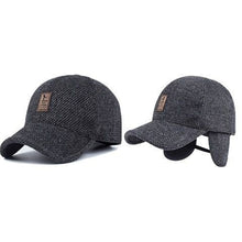Load image into Gallery viewer, Men Winter Baseball Cap Warm Windproof Hat Thickened Woolen Knitted Ear Protection Cap Outdoor Sport Running Earflap Hat