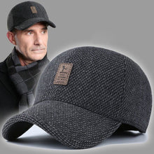 Load image into Gallery viewer, Men Winter Baseball Cap Warm Windproof Hat Thickened Woolen Knitted Ear Protection Cap Outdoor Sport Running Earflap Hat