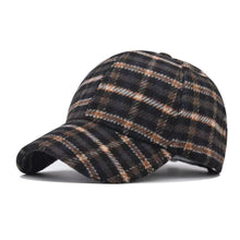 Load image into Gallery viewer, Elegant Plaid Fleece Baseball Cap Classic Retro Patterned Hat Warm Casual Hat Women Men Accessories