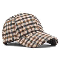 Load image into Gallery viewer, Elegant Plaid Fleece Baseball Cap Classic Retro Patterned Hat Warm Casual Hat Women Men Accessories