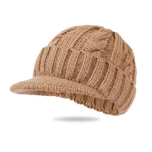 Load image into Gallery viewer, Men Short-Brimmed Baseball Cap Retro Knitted Braided Pattern Hat Thickened Warm Windproof Cap