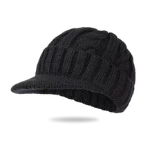 Load image into Gallery viewer, Men Short-Brimmed Baseball Cap Retro Knitted Braided Pattern Hat Thickened Warm Windproof Cap
