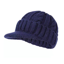 Load image into Gallery viewer, Men Short-Brimmed Baseball Cap Retro Knitted Braided Pattern Hat Thickened Warm Windproof Cap