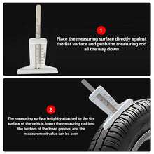 Load image into Gallery viewer, Stainless Steel Car Tire Tread Depth Gauge 0-50mm & 0-5cm Dual Scale High Precision Measurement Tool for Maintenance Automotive Tool