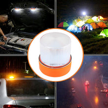 Load image into Gallery viewer, LED Emergency Warning Light with White Amber Strobe Traffic Hazard Flashing Light for Vehicle Safety Built-in Battery Bottom Strong Magnet