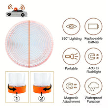 Load image into Gallery viewer, LED Emergency Warning Light with White Amber Strobe Traffic Hazard Flashing Light for Vehicle Safety Built-in Battery Bottom Strong Magnet