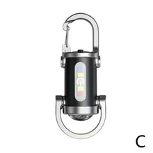 Load image into Gallery viewer, Mini Keychain Flashlight Rechargeable Pocket COB Working Light Outdoor Hook Emergency Warning Light for Camping Walking Hiking