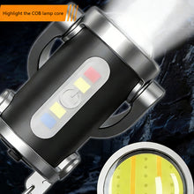 Load image into Gallery viewer, Mini Keychain Flashlight Rechargeable Pocket COB Working Light Outdoor Hook Emergency Warning Light for Camping Walking Hiking