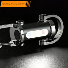 Load image into Gallery viewer, Mini Keychain Flashlight Rechargeable Pocket COB Working Light Outdoor Hook Emergency Warning Light for Camping Walking Hiking