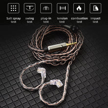 Load image into Gallery viewer, 8 Core Headphone Cable 3.5mm 1 to 2 pin Balanced Cable Silver Plated Upgrade Replacement 1.2m