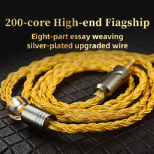 Load image into Gallery viewer, 8 Core Headphone Cable 3.5mm 1 to 2 pin Balanced Cable Silver Plated Upgrade Replacement 1.2m